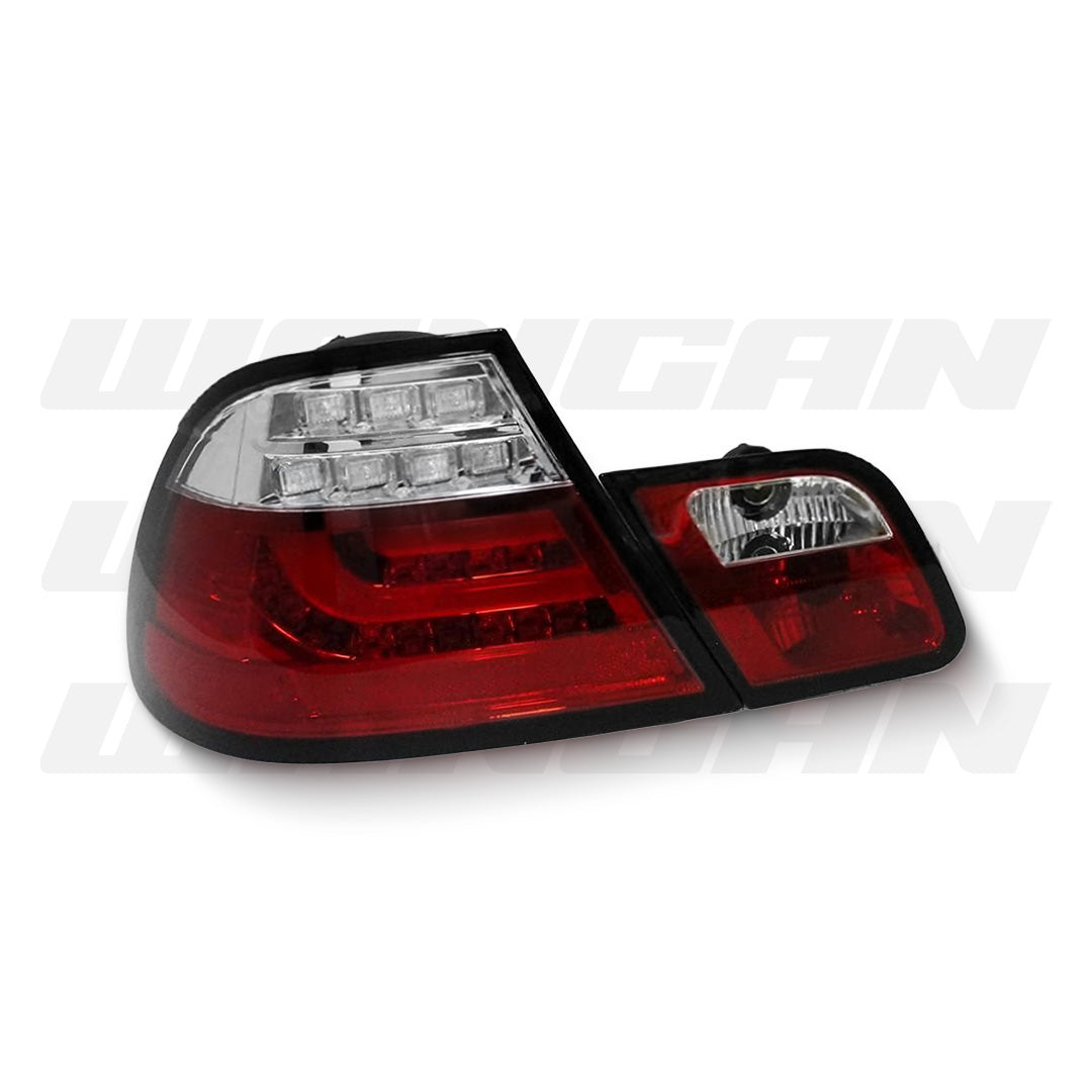 BMW 3-Series E46 (2003 - 2005) Clear Red 3D LED Tail Lights LH + RH