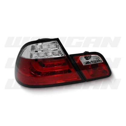 BMW 3-Series E46 (2003 - 2005) Clear Red 3D LED Tail Lights LH + RH