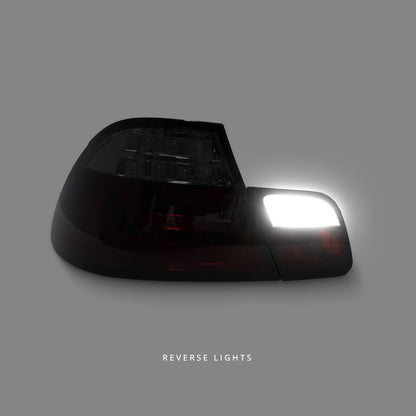 BMW 3 Series E46 (2003 - 2005) Smoke Red 3D LED Tail Lights LH + RH