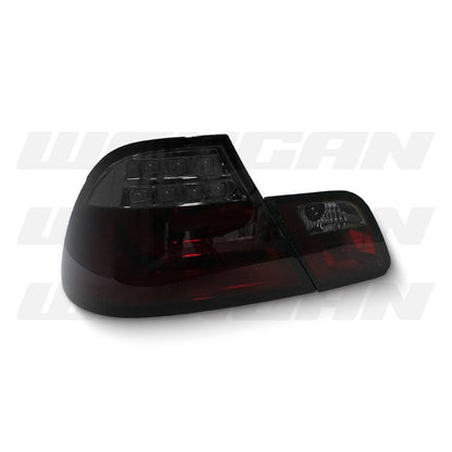 BMW 3 Series E46 (2003 - 2005) Smoke Red 3D LED Tail Lights LH + RH
