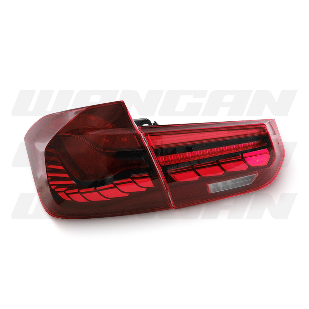 BMW 3 Series F30 / F35 / F80 (2012 - 2018) Clear Red OLED Sequential Bar Blinker Tail Lights LH + RH