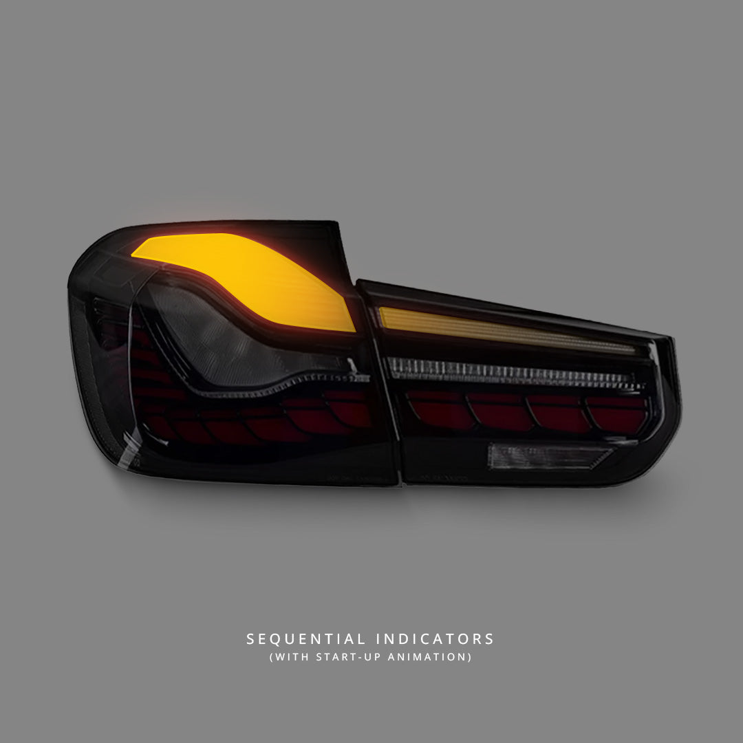 BMW 3 Series F30 / F35 / F80 (2012 - 2018) Smoke OLED 3D Sequential Tail Lights LH + RH