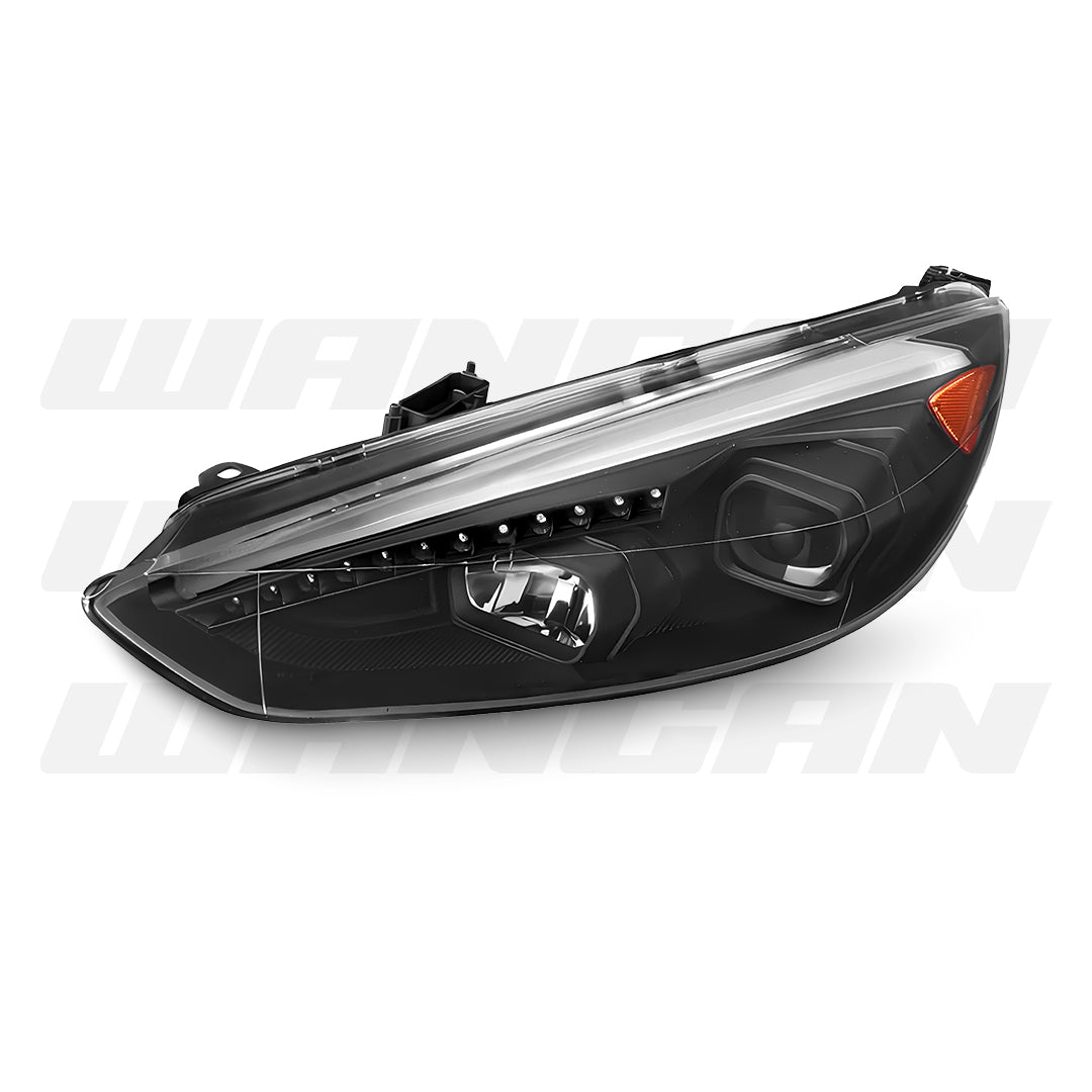 Ford Focus LZ (2015 - 2018) Sequential Black 3D LED DRL Projector Headlights LH + RH