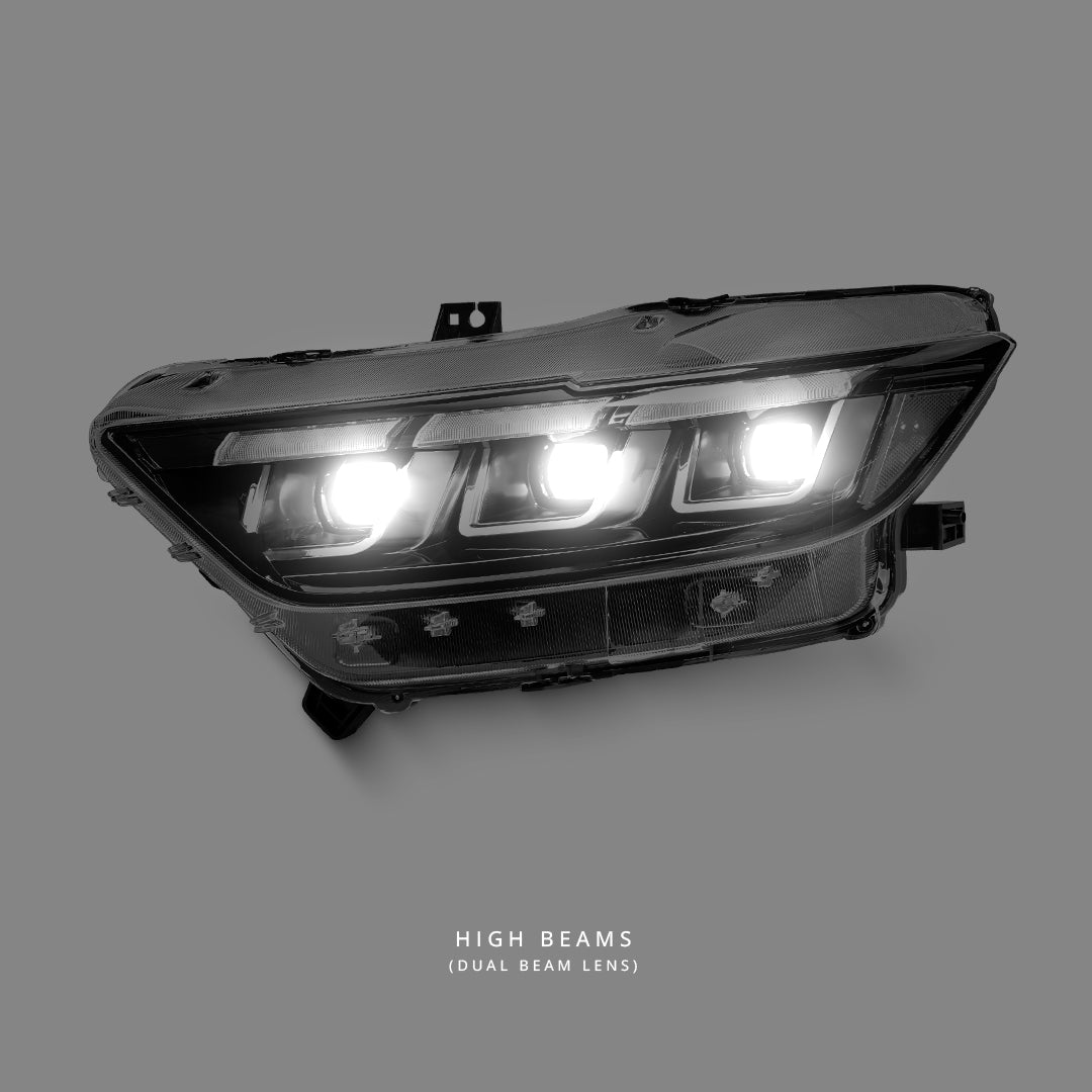 Ford Mustang GT350 / GT500 FM / FN (2015 - 2017) Sequential Tri-LED DRL Projector Headlights LH + RH