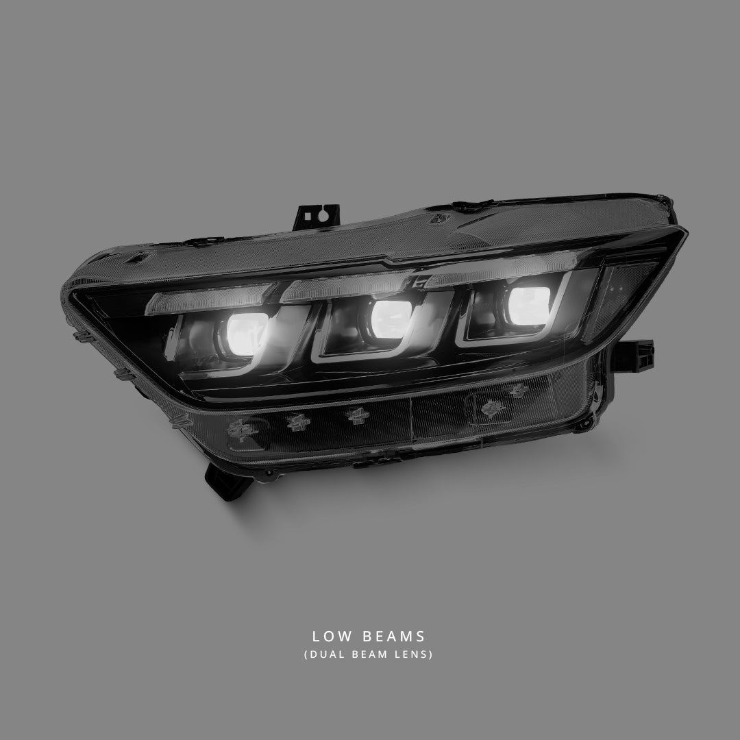 Ford Mustang GT350 / GT500 FM / FN (2015 - 2017) Sequential Tri-LED DRL Projector Headlights LH + RH