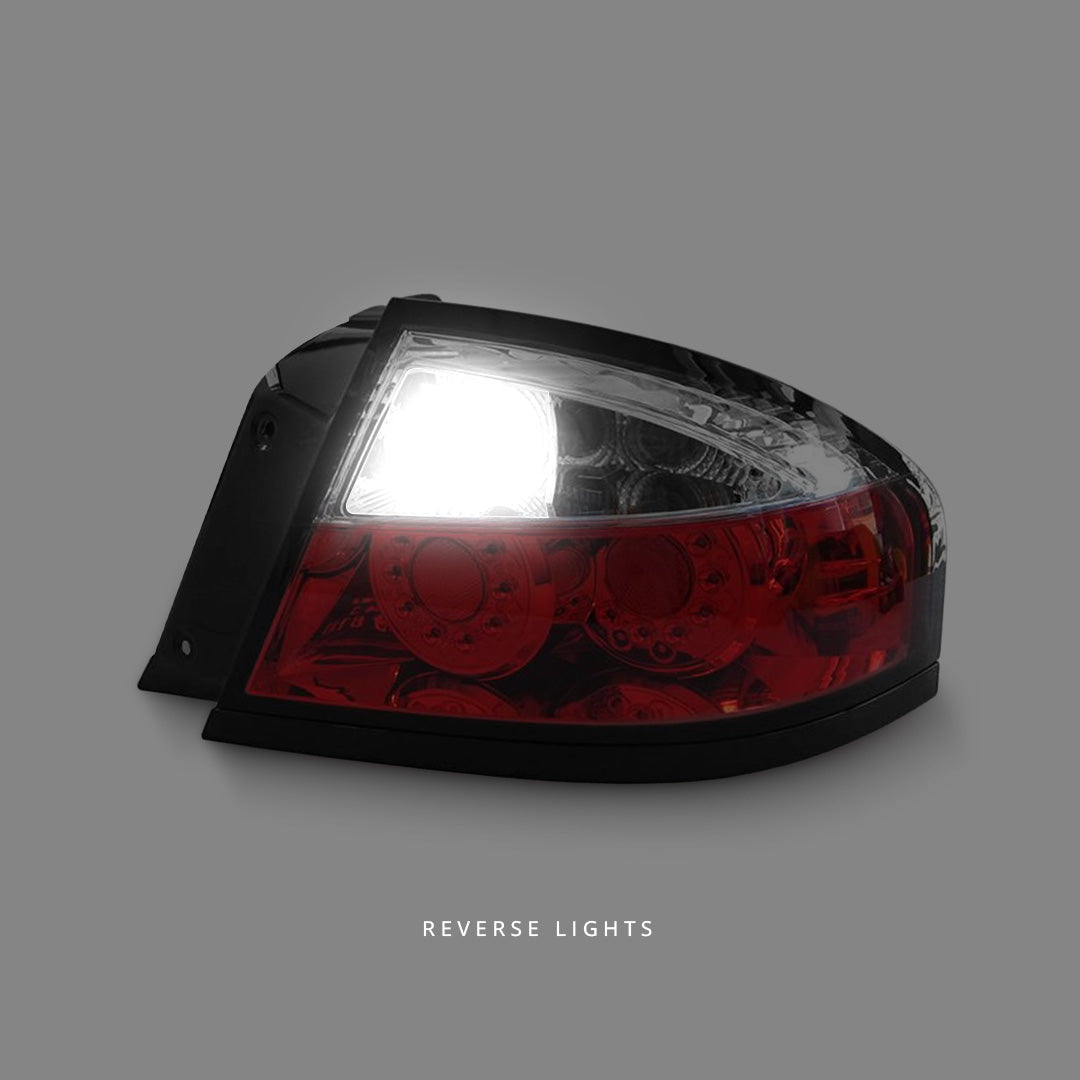 Ford Falcon BA / BF (2002 - 2007) Clear Red LED Tail Lights LH + RH