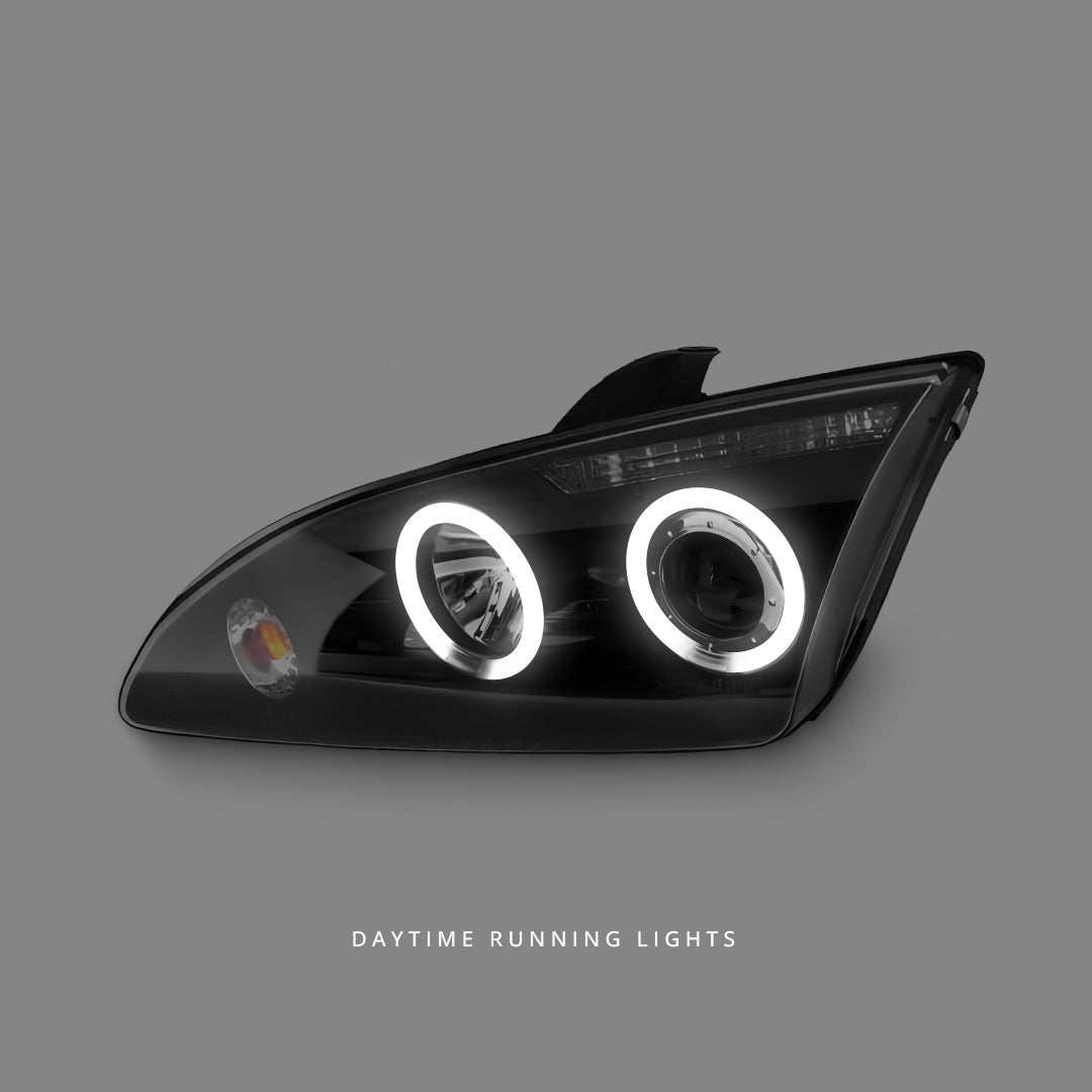 Ford Focus XR5 Zetec (2004 - 2007) Black CCFL Projector Headlights LH + RH