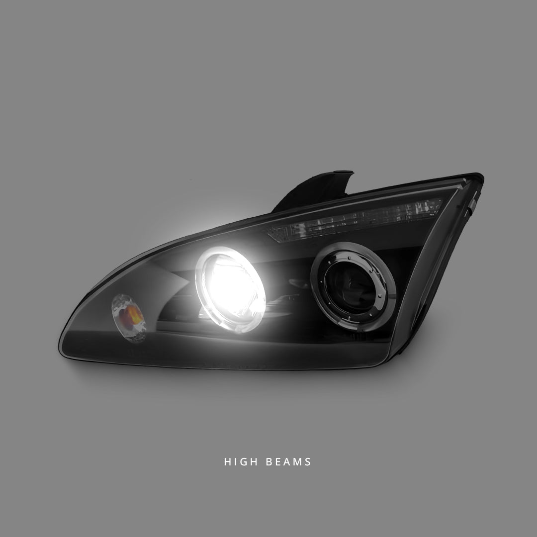 Ford Focus XR5 Zetec (2004 - 2007) Black CCFL Projector Headlights LH + RH