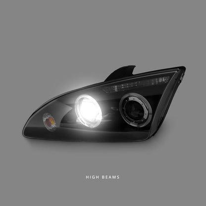 Ford Focus XR5 Zetec (2004 - 2007) Black CCFL Projector Headlights LH + RH