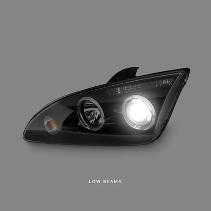 Ford Focus XR5 Zetec (2004 - 2007) Black CCFL Projector Headlights LH + RH