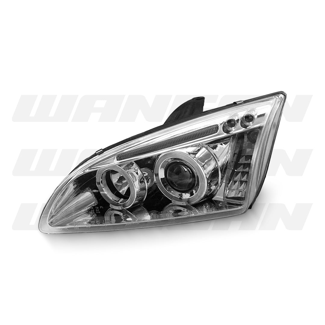 Ford Focus MK2 XR5 Zetec (2004 - 2007) Clear LED Angel Eyes Projector Headlights LH + RH