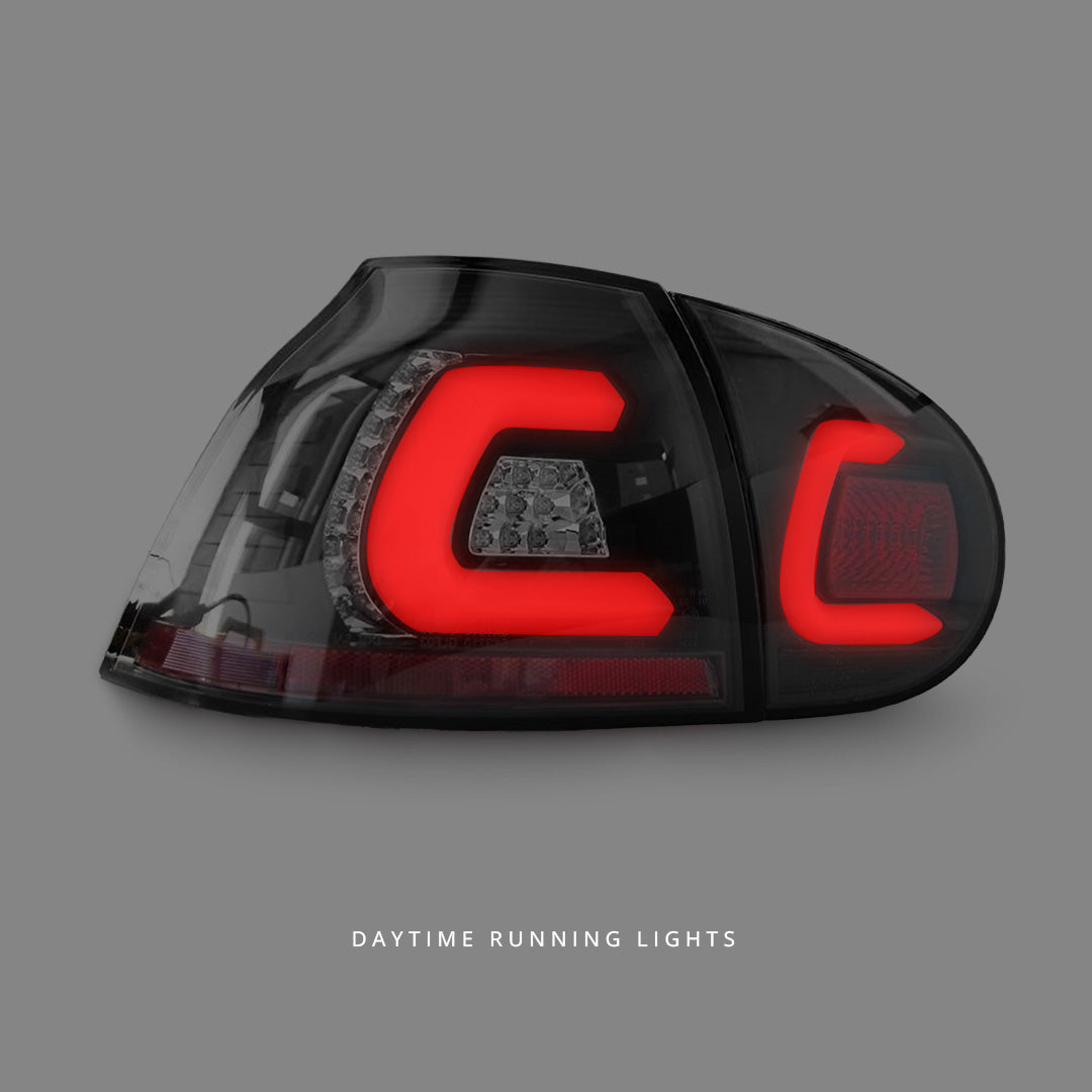 Volkswagen Golf MK5 (2003 - 2008) Black 3D V2 Full LED Tail Lights LH + RH