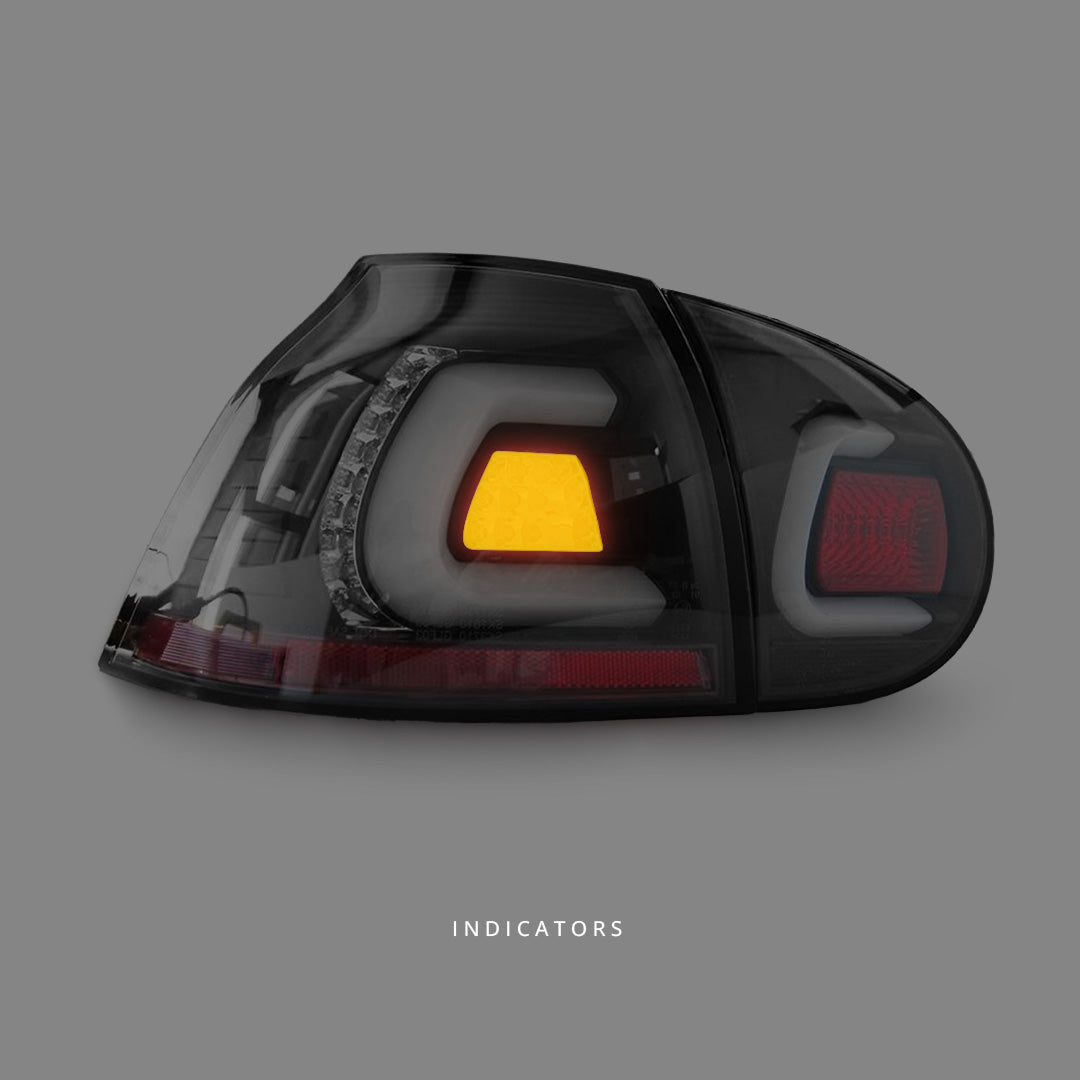 Volkswagen Golf MK5 (2003 - 2008) Black 3D V2 Full LED Tail Lights LH + RH