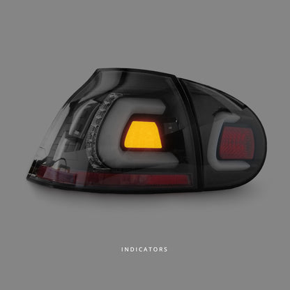 Volkswagen Golf MK5 (2003 - 2008) Black 3D V2 Full LED Tail Lights LH + RH