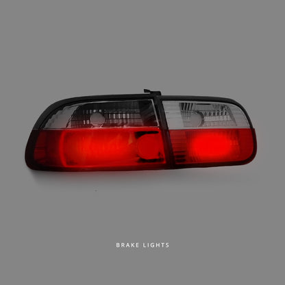 Honda Civic EG (1991 - 1995) Clear Red Altezza Style Tail Lights LH + RH