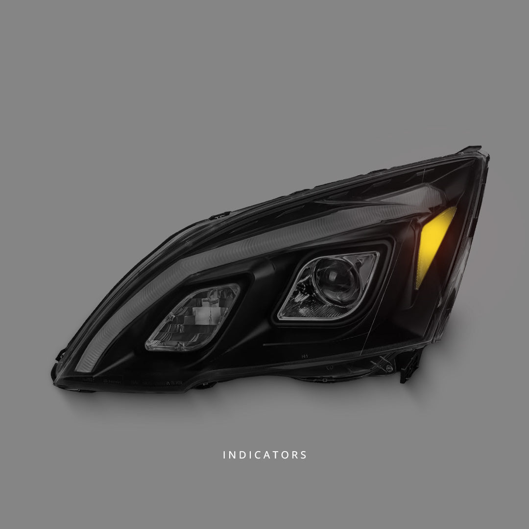 Honda CR-V RE (2007 - 2012) Black 3D LED DRL Projector Headlights LH + RH