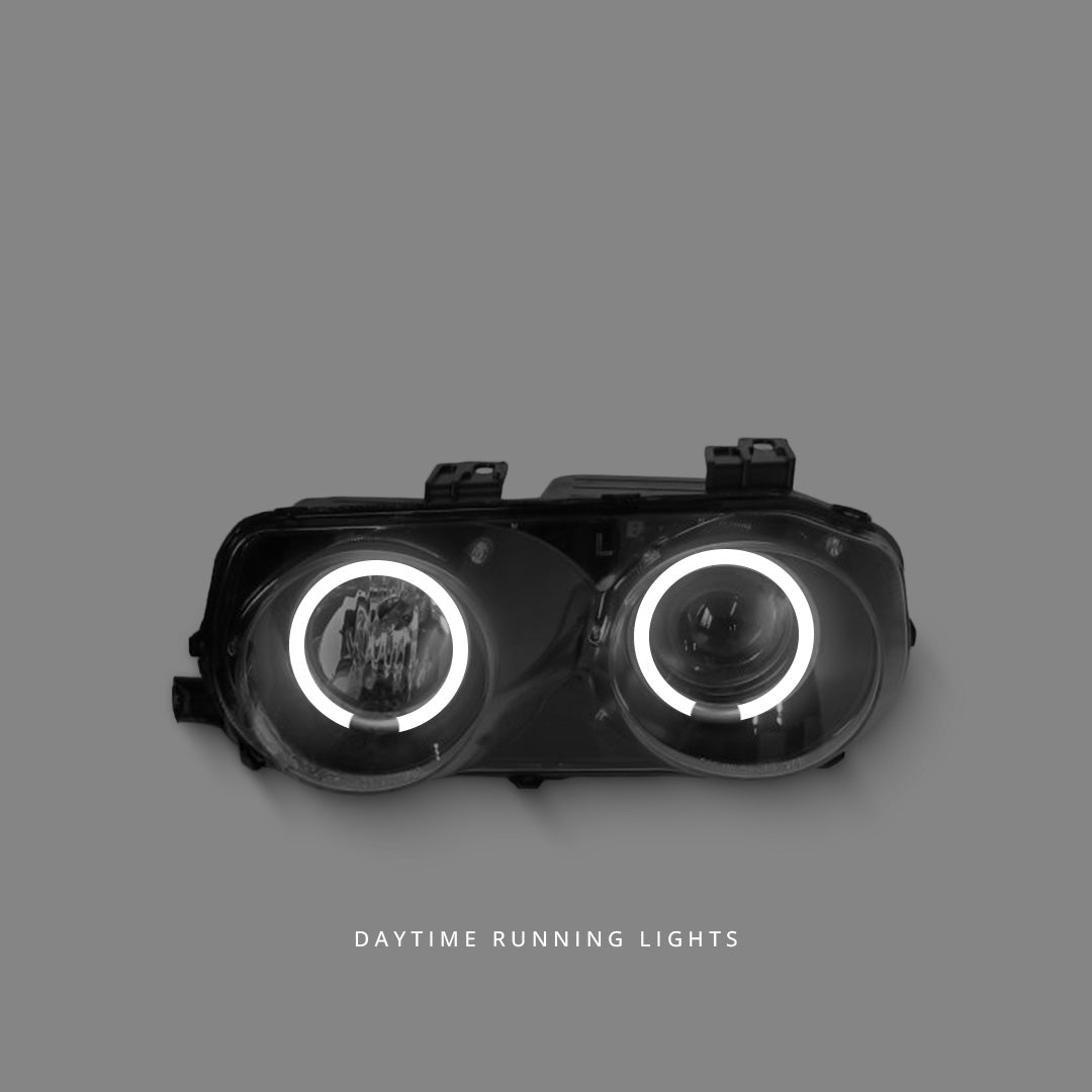 Honda Integra DC2 / DC4 (1998 - 2001) Black CCFL Angel Eyes Projector Headlights LH + RH