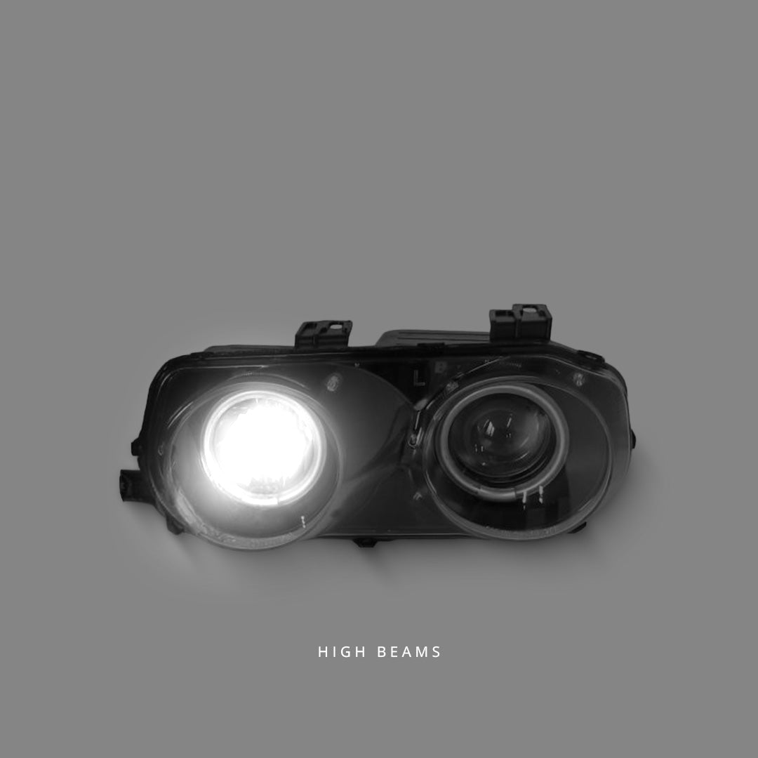 Honda Integra DC2 / DC4 (1998 - 2001) Black CCFL Angel Eyes Projector Headlights LH + RH