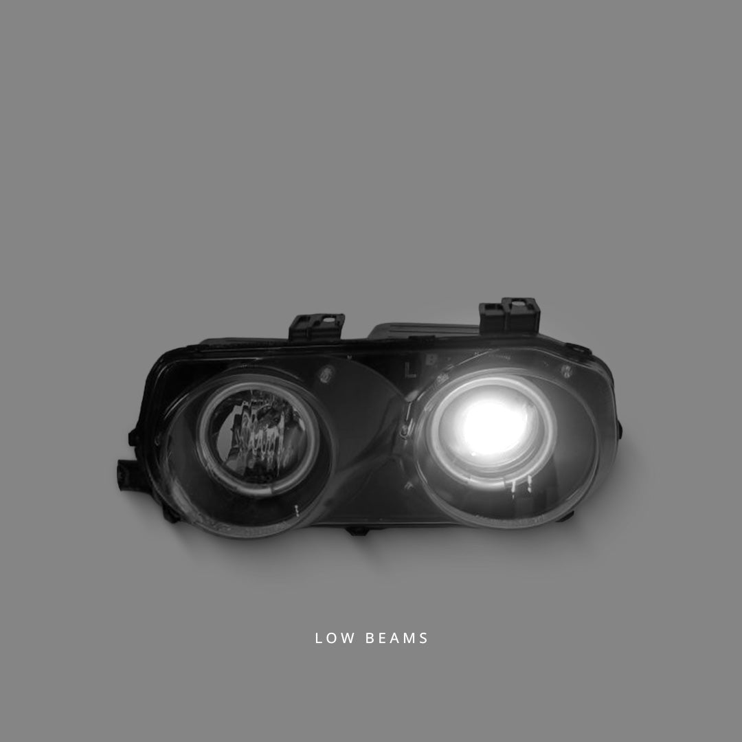 Honda Integra DC2 / DC4 (1998 - 2001) Black CCFL Angel Eyes Projector Headlights LH + RH