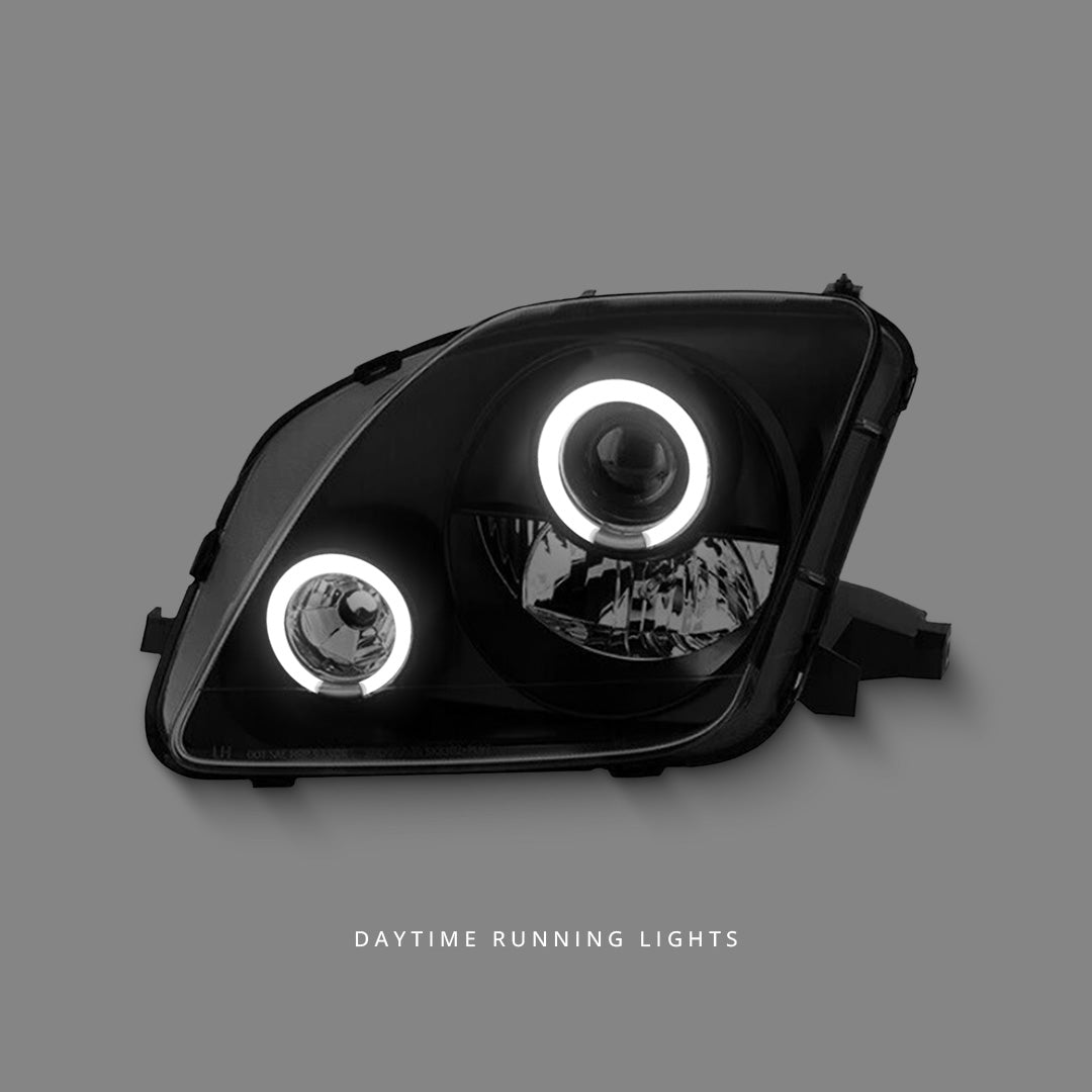 Honda Prelude BB (1996 - 2001) Black CCFL Angel Eyes Projector Headlights LH + RH