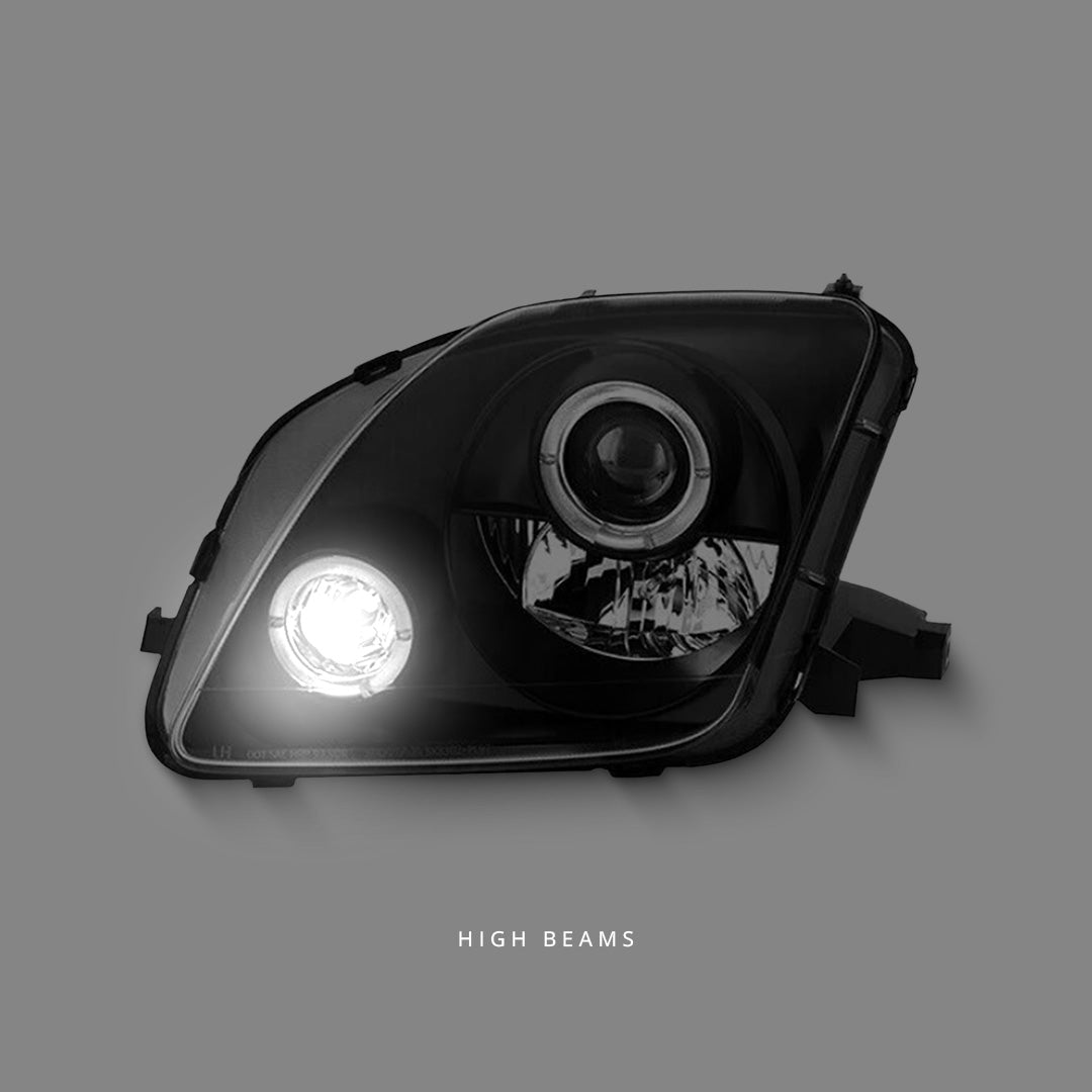 Honda Prelude BB (1996 - 2001) Black CCFL Angel Eyes Projector Headlights LH + RH
