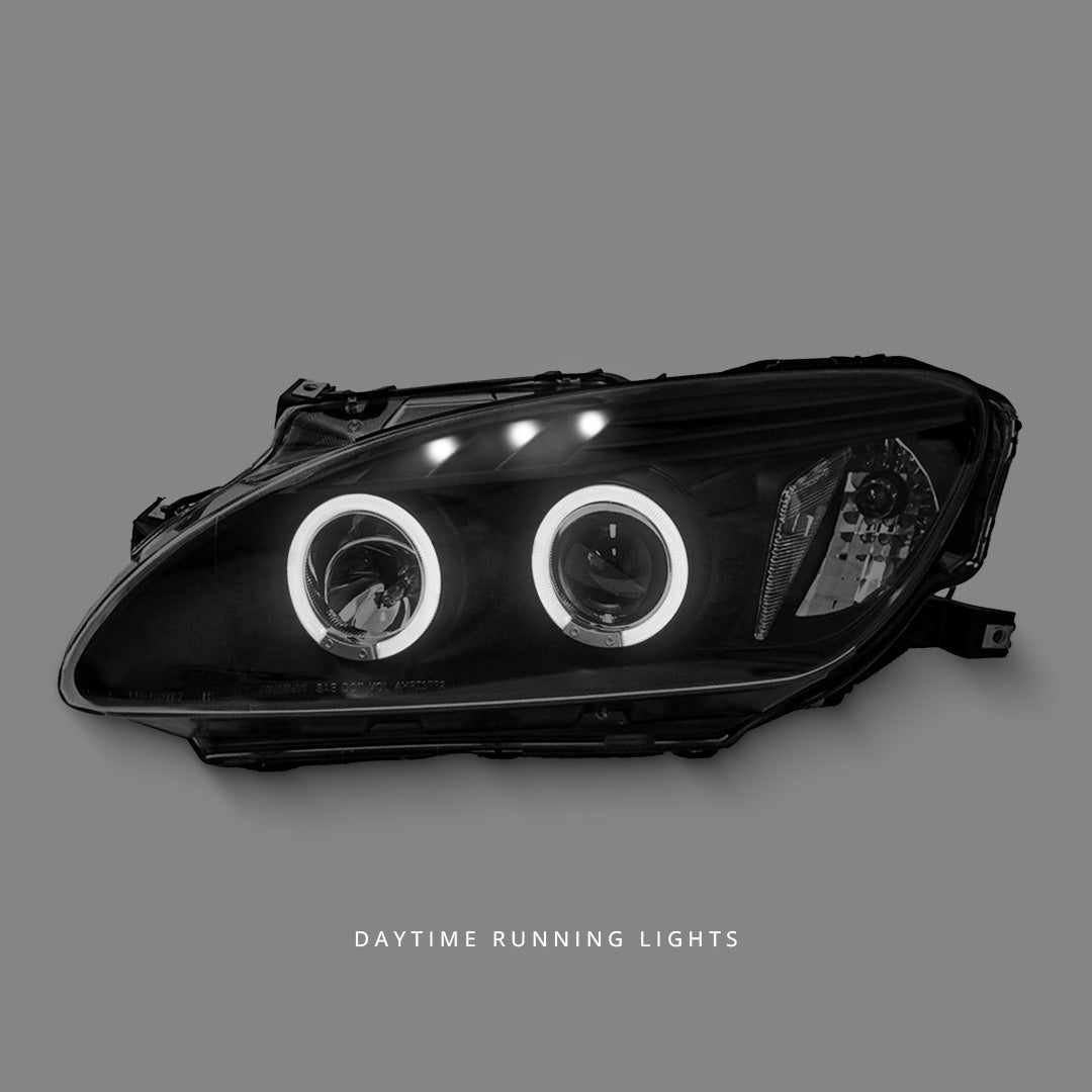 Honda S2000 AP1 (1999 - 2003) Black LED Angel Eyes Projector Headlights LH + RH