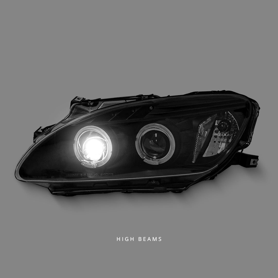 Honda S2000 AP1 (1999 - 2003) Black LED Angel Eyes Projector Headlights LH + RH
