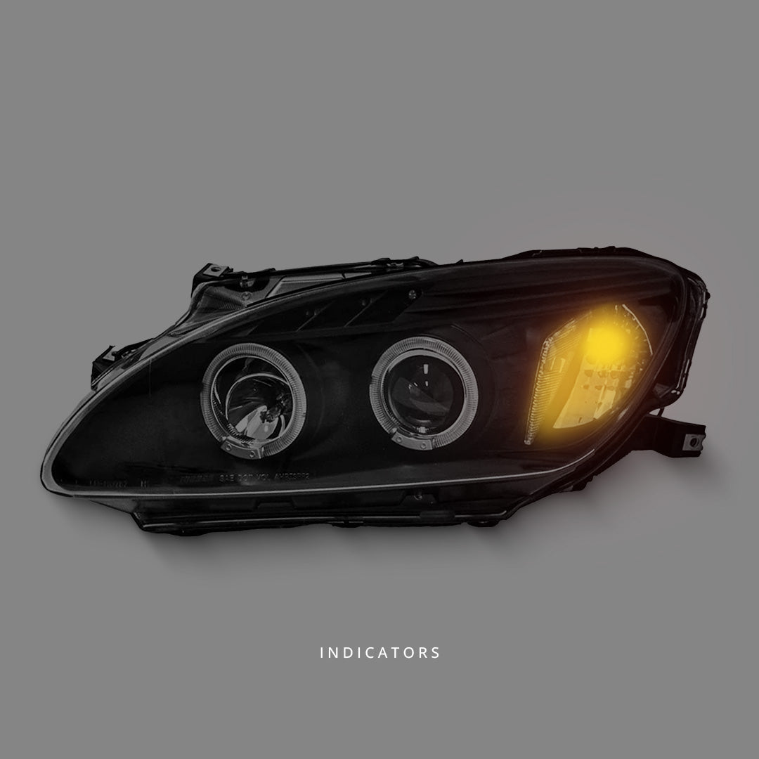 Honda S2000 AP1 (1999 - 2003) Black LED Angel Eyes Projector Headlights LH + RH