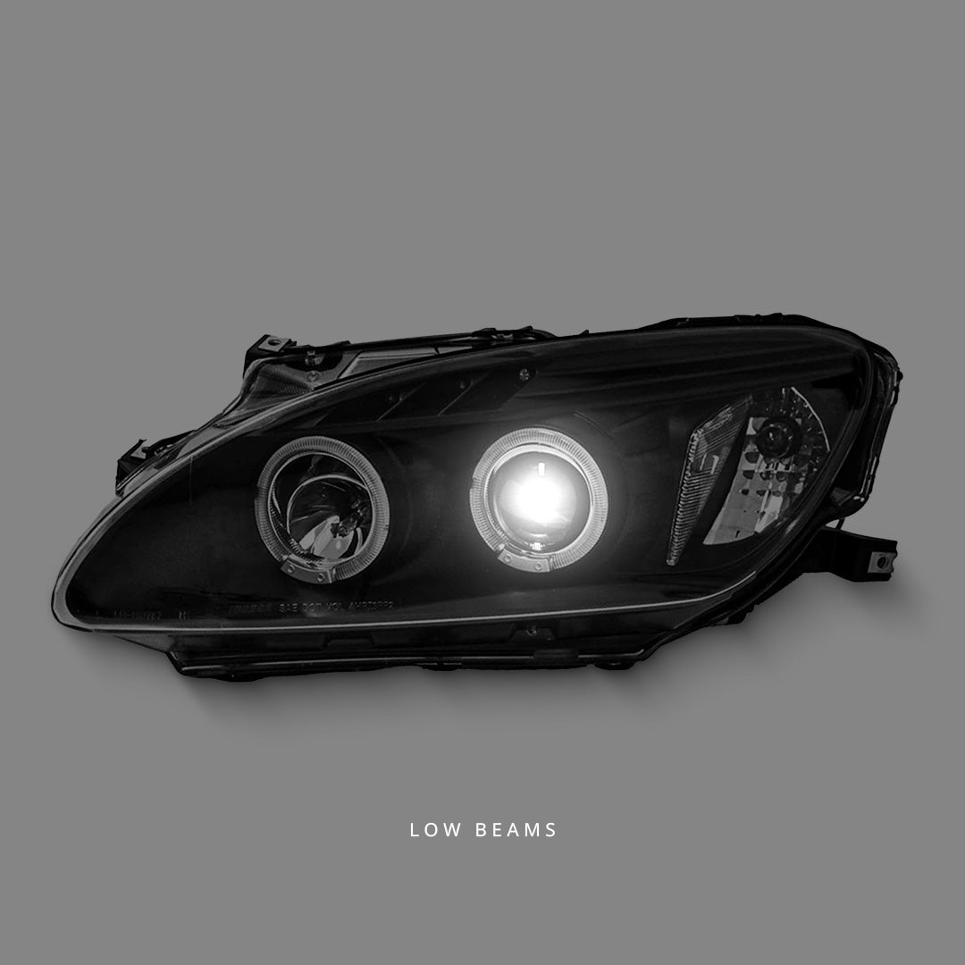 Honda S2000 AP1 (1999 - 2003) Black LED Angel Eyes Projector Headlights LH + RH