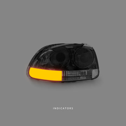 Honda CRX Del Sol (1992 - 1998) Crystal Clear Red Tail Lights LH + RH