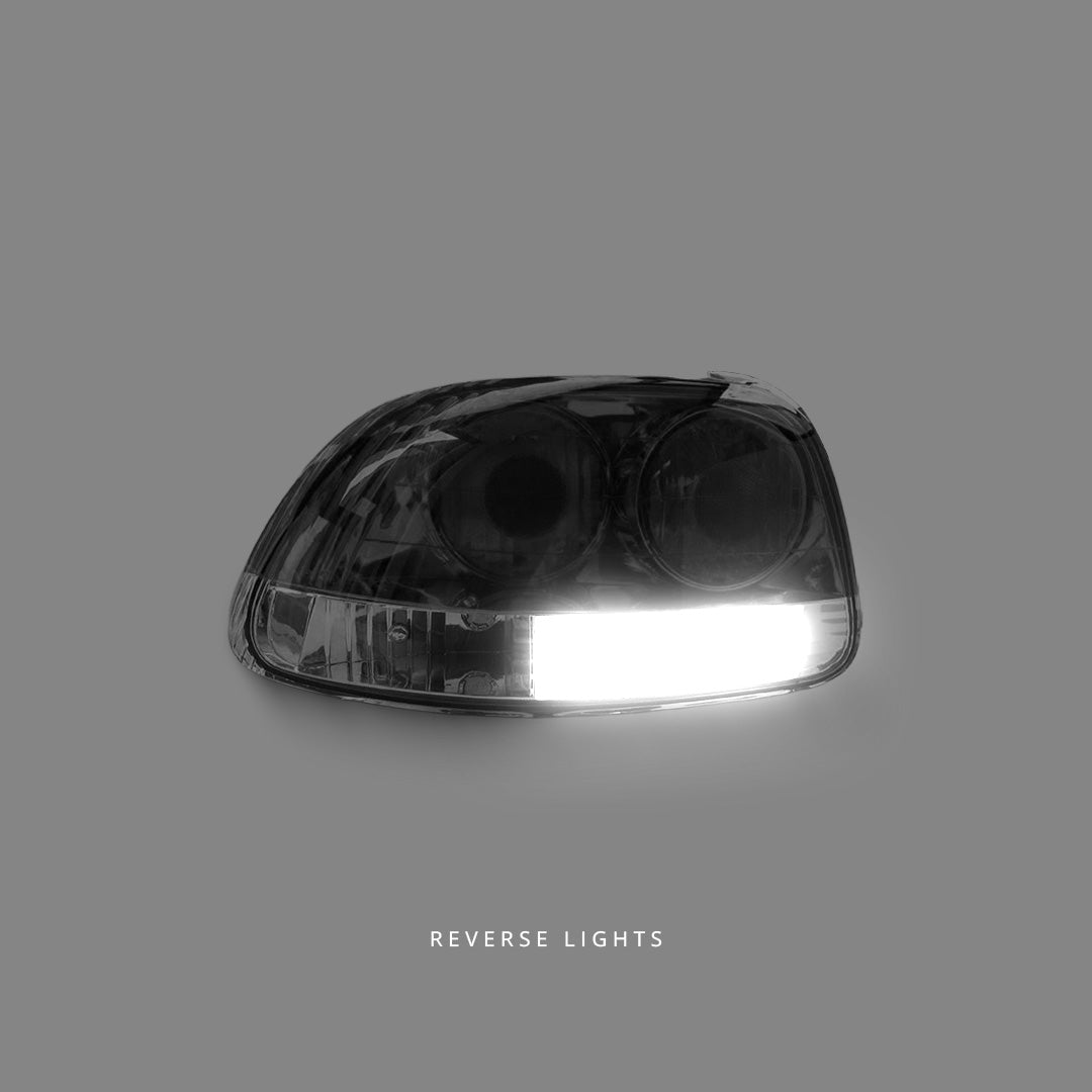 Honda CRX Del Sol (1992 - 1998) Crystal Clear Red Tail Lights LH + RH