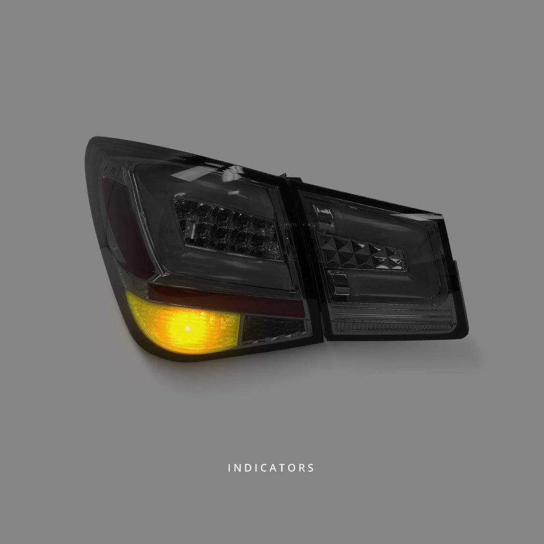 Holden Cruze JG / JH (2009 - 2014) Smoked Black LED Tail Lights LH + RH