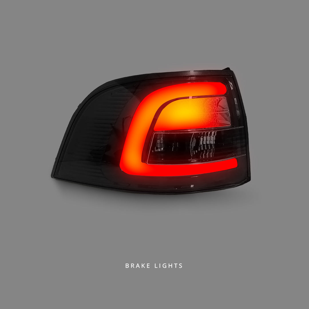 Holden Commodore VE / VF (2008 - 2016) 3D Light Bar Black LED Tail Lights LH + RH