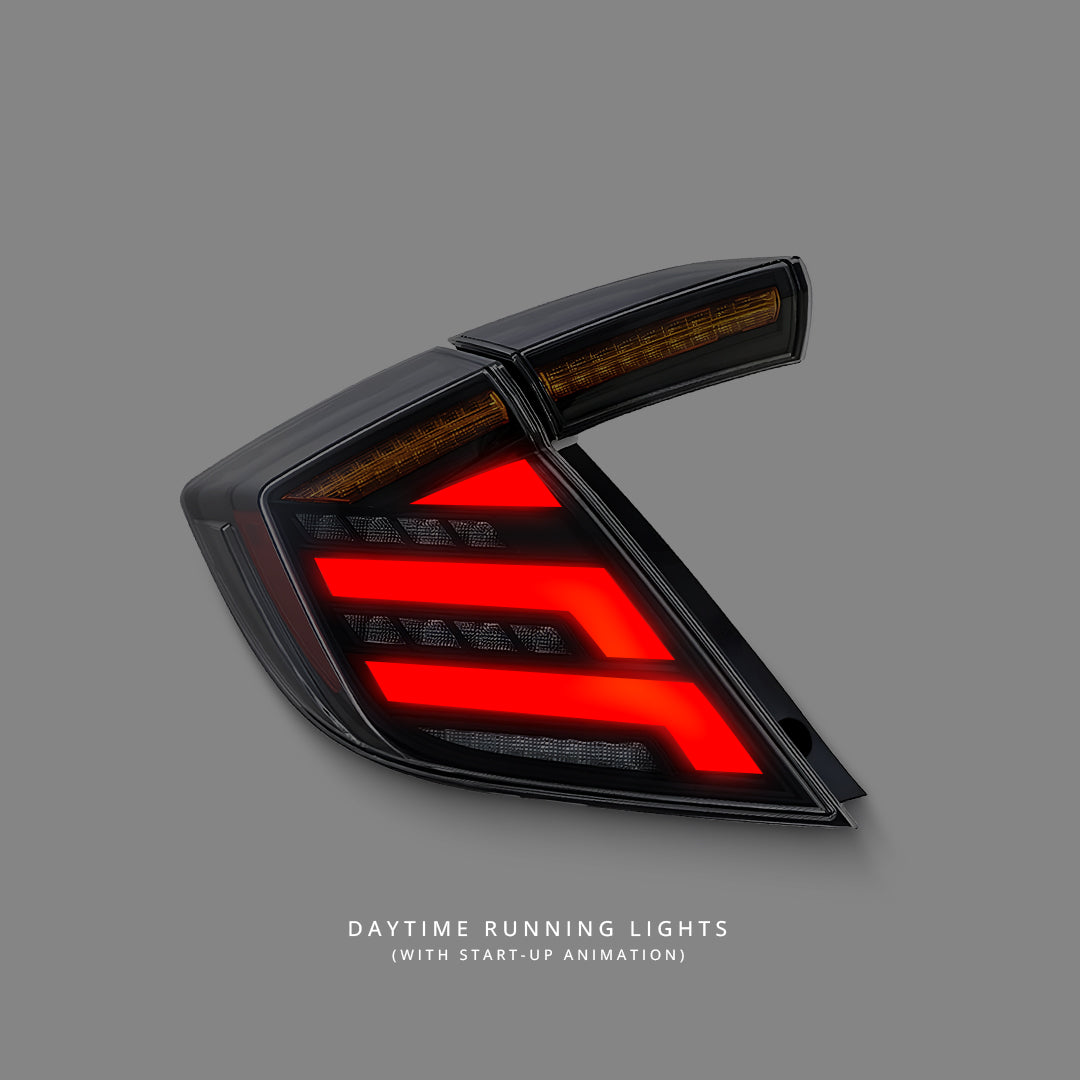 Honda Civic FK7 / FK8 (2016 - 2021) Sequential Clear V2 LED Tail Lights LH + RH