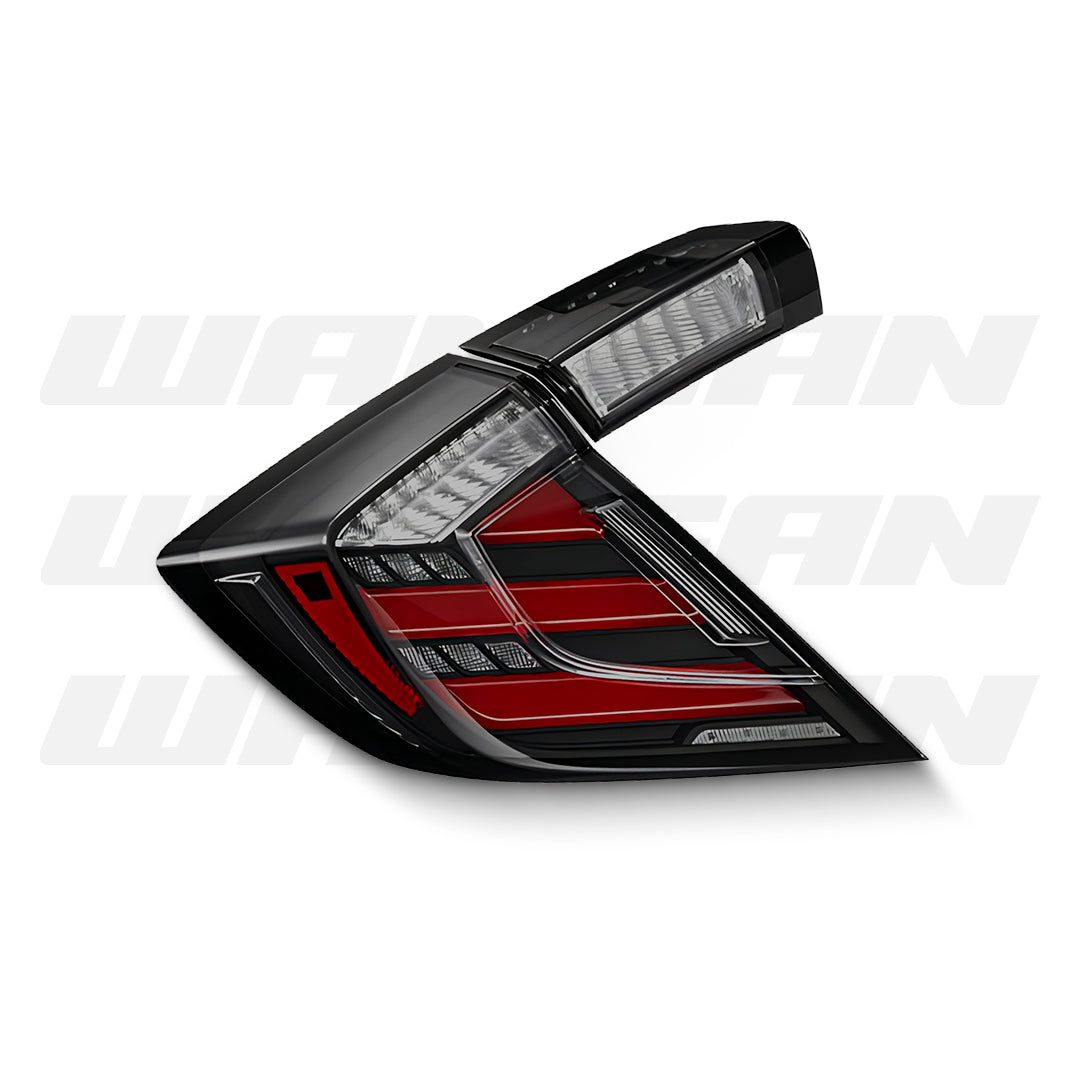 Honda Civic FK7 / FK8 (2016 - 2021) Sequential Mugen Style Clear LED Tail Lights LH + RH