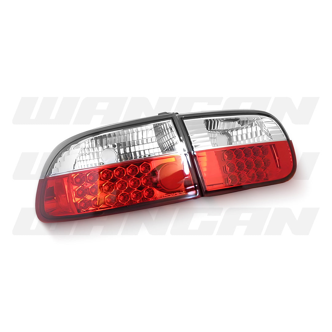Honda Civic EG (1992 - 1995) Clear Red LED Tail Lights LH + RH