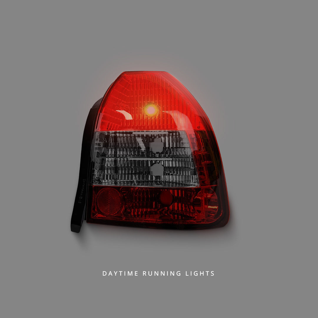 Honda Civic EK (1996 - 2000) Clear Red Tail Lights LH + RH