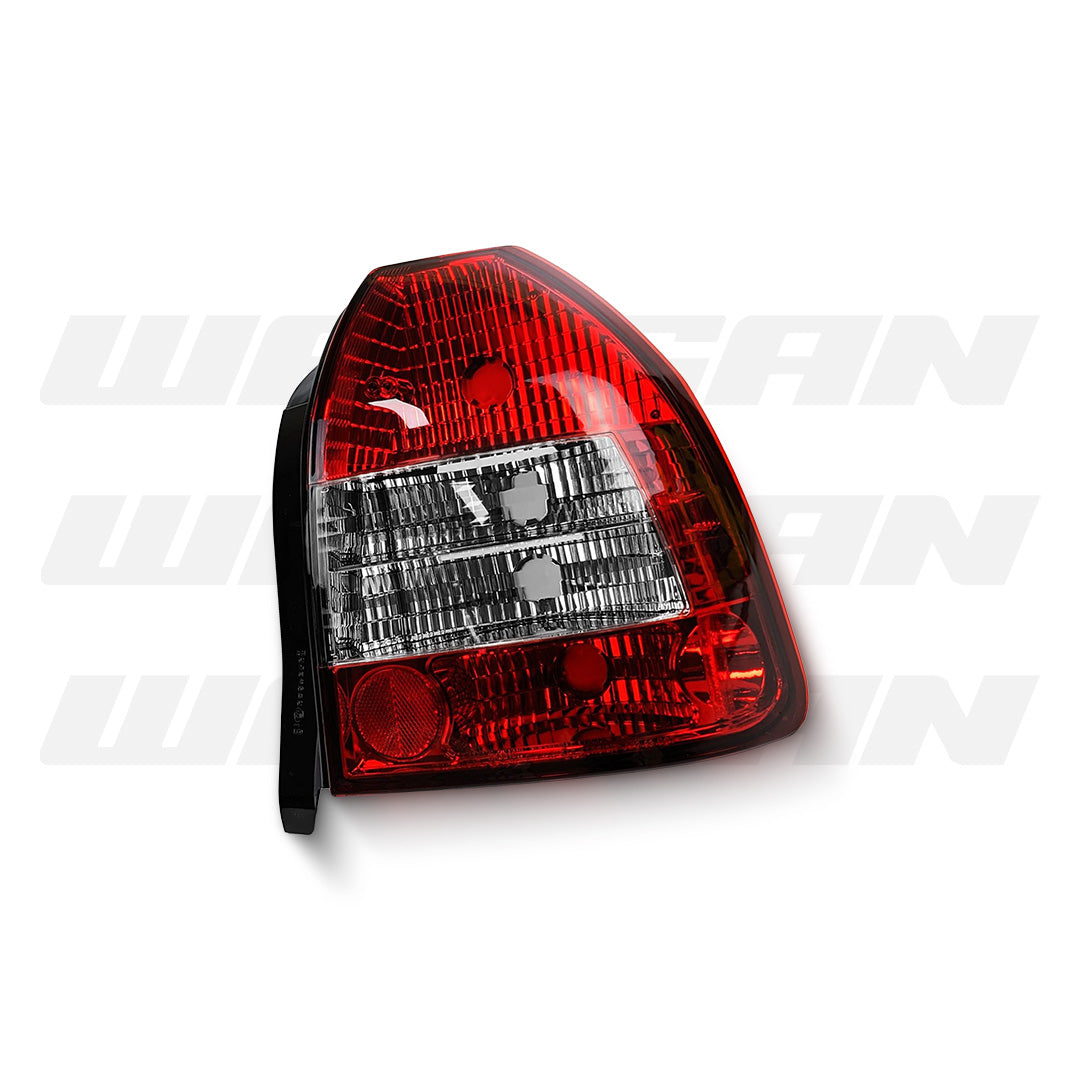 Honda Civic EK (1996 - 2000) Clear Red Tail Lights LH + RH