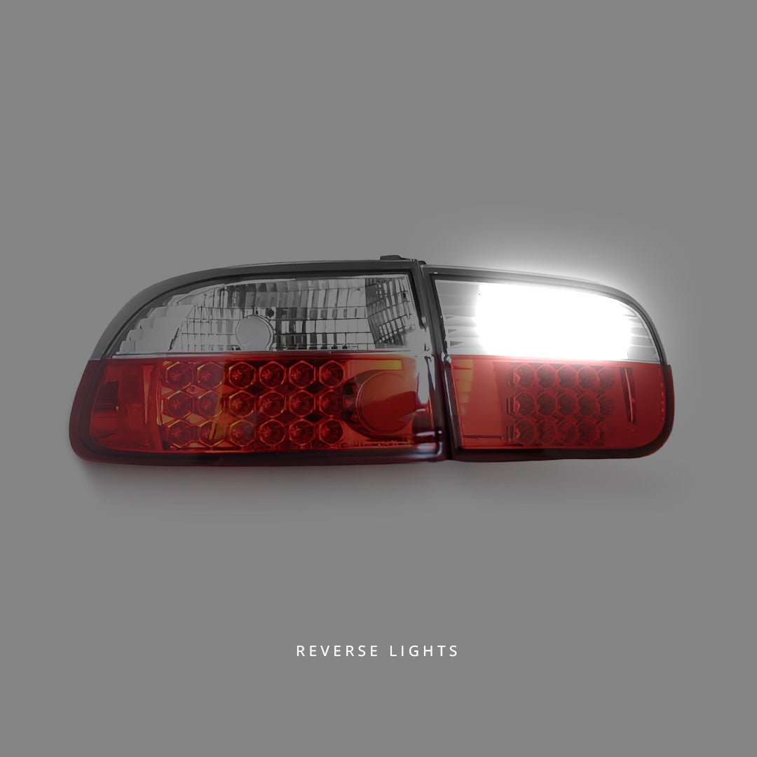 Honda Civic EG (1992 - 1995) Clear Red LED Tail Lights LH + RH