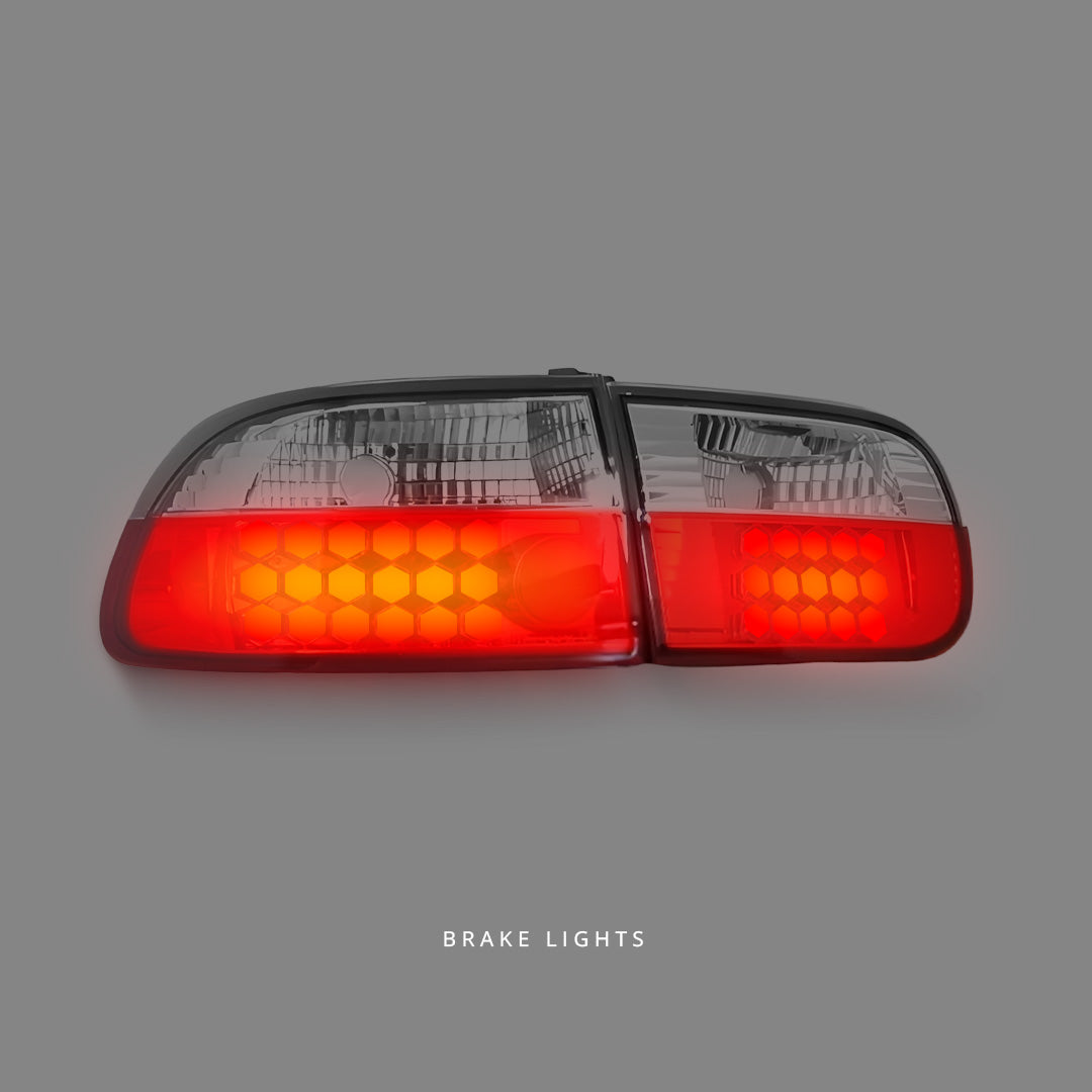 Honda Civic EG (1992 - 1995) Clear Red LED Tail Lights LH + RH