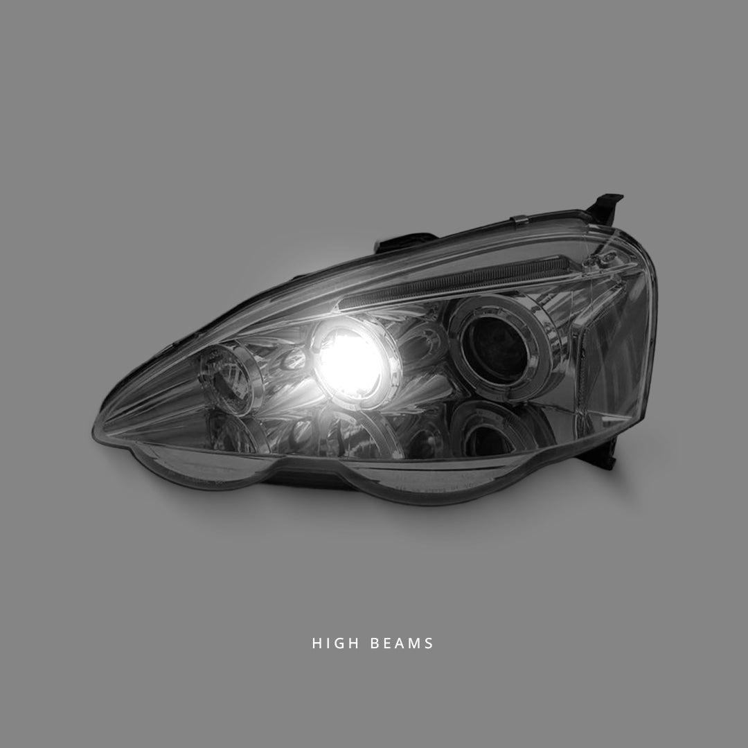 Honda Integra DC5 (2001 - 2003) Clear LED Angel Eyes Projector Headlights LH + RH