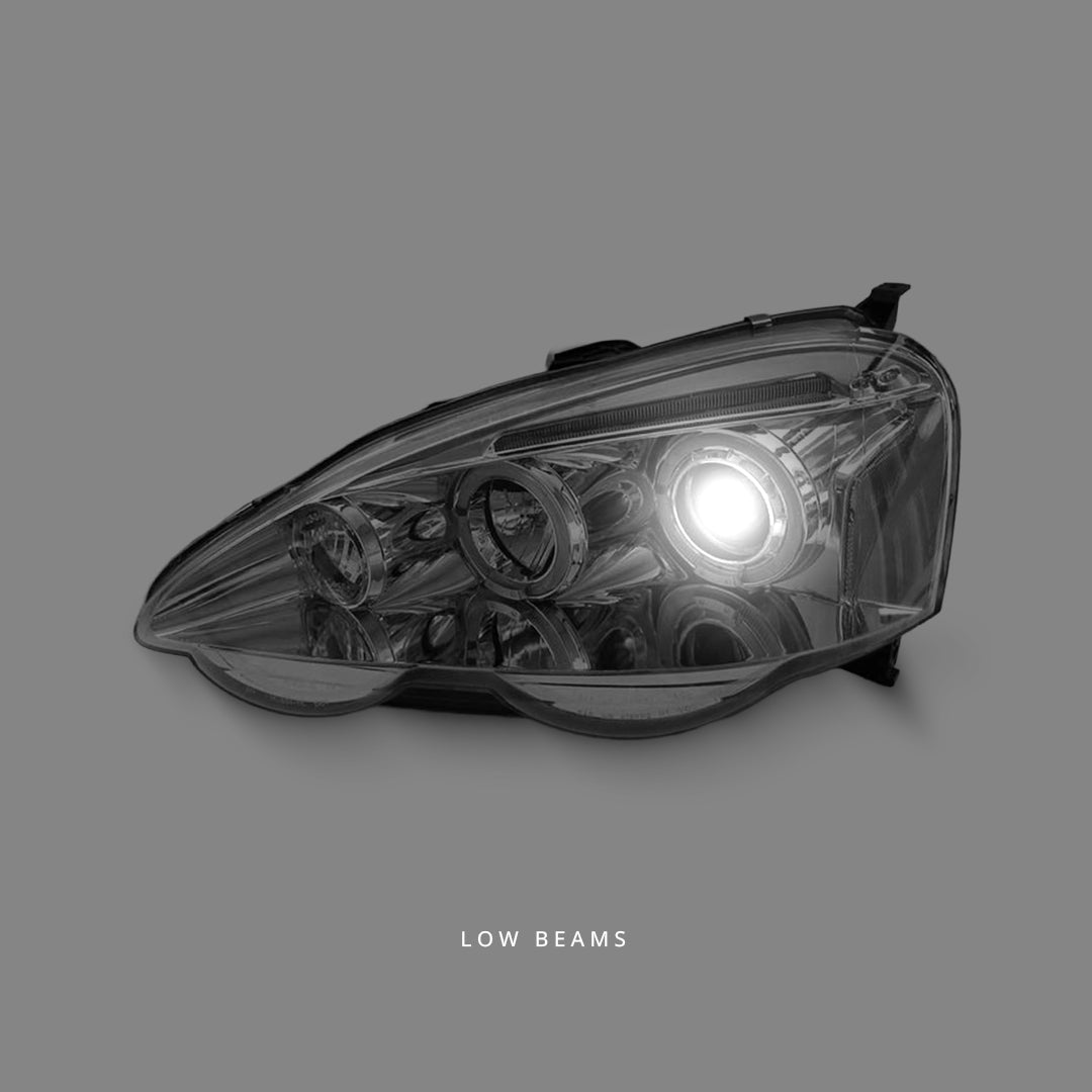 Honda Integra DC5 (2001 - 2003) Clear LED Angel Eyes Projector Headlights LH + RH