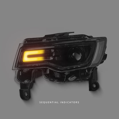 Jeep Grand Cherokee WK2 (2014 - 2022) Sequential LED DRL Projector Headlights LH + RH