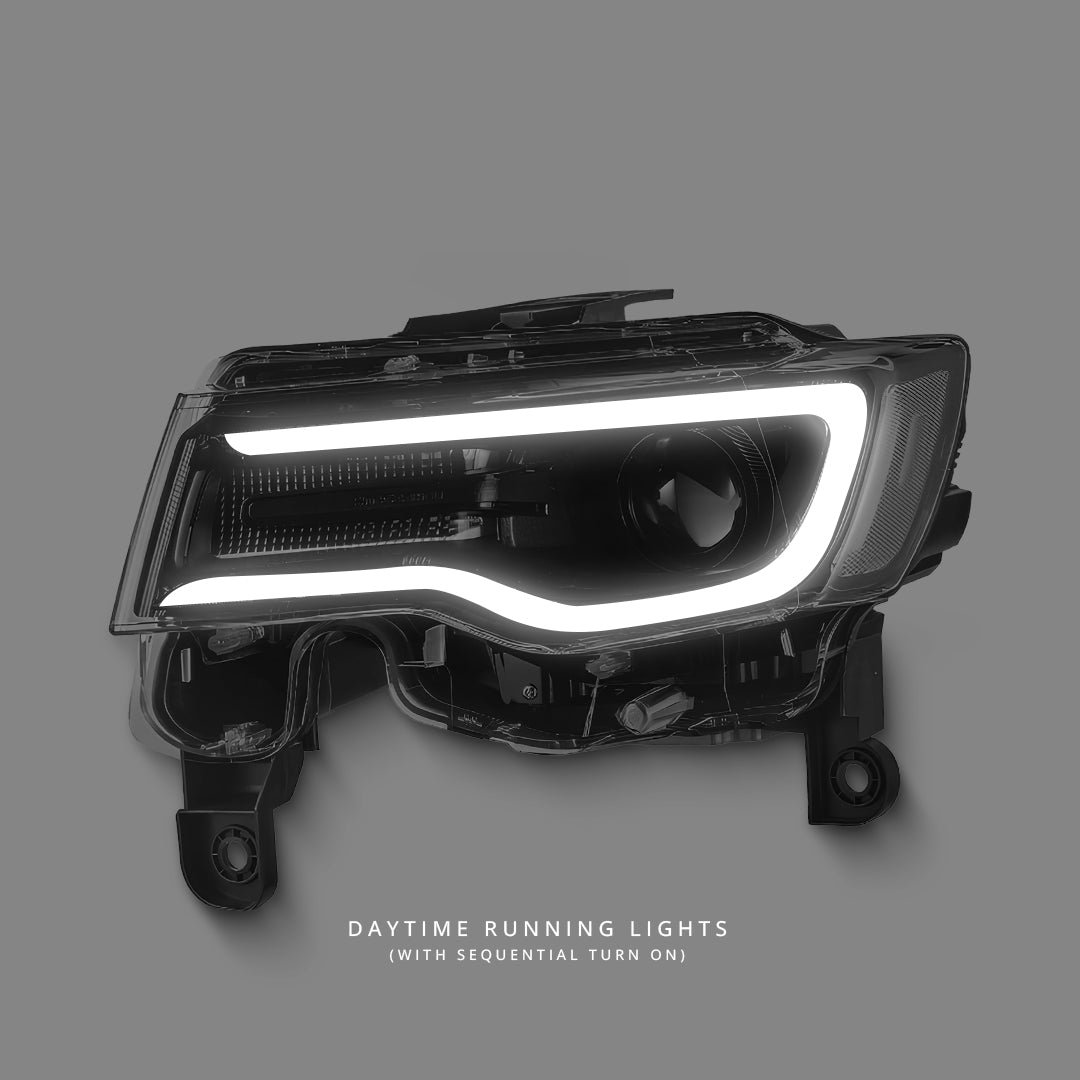 Jeep Grand Cherokee WK2 (2014 - 2022) Sequential LED DRL Projector Headlights LH + RH