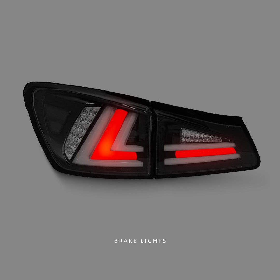 Lexus IS GSE20 / GSE21 / USE20 (2005 - 2013) Sequential Spec D Black LED Tail Lights LH + RH
