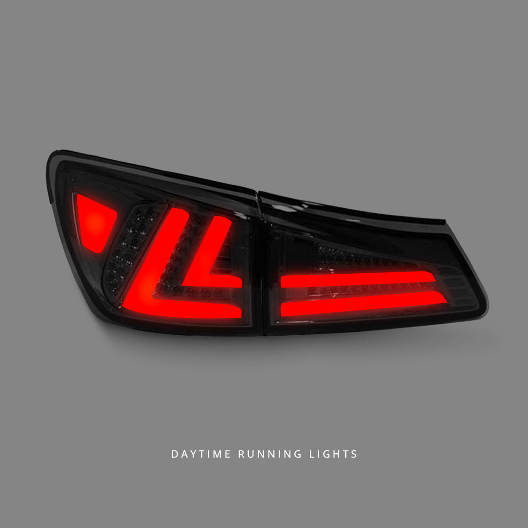 Lexus IS GSE20 / GSE21 / USE20 (2005 - 2013) Smoke Black LED Light Bar Tail Lights LH + RH