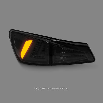 Lexus IS GSE20 / GSE21 / USE20 (2005 - 2013) Smoke Black LED Light Bar Tail Lights LH + RH