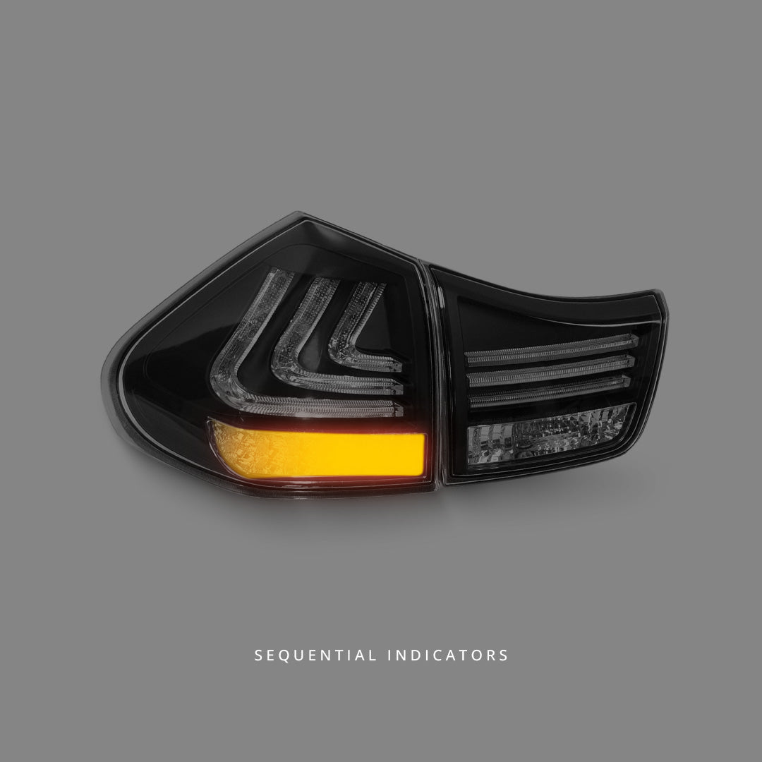 Lexus RX GSU / MCU / MHU (2004 - 2009) Sequential Black LED Tail Lights LH + RH