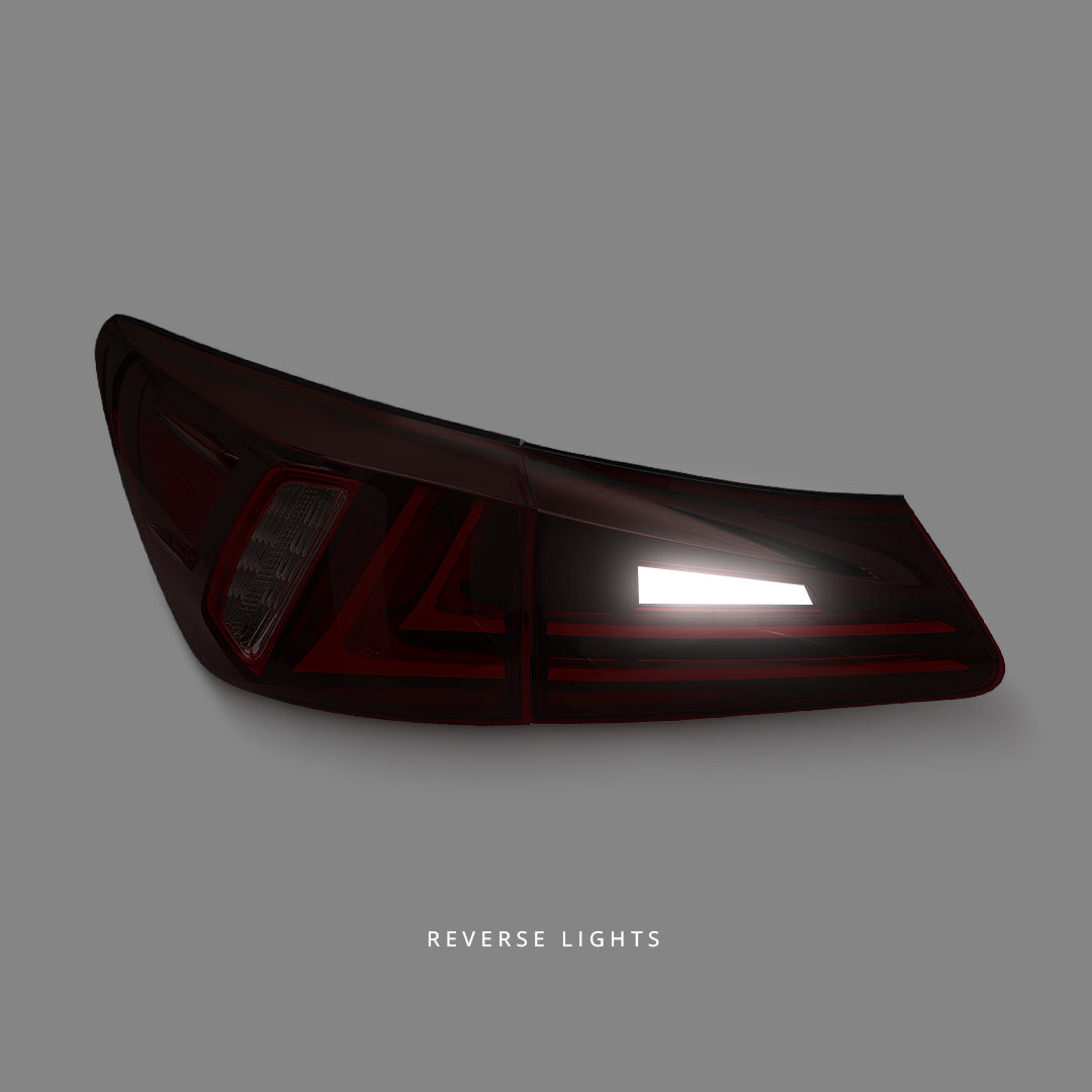 Lexus IS GSE20 / GSE21 / USE20 (2005 - 2013) Sequential Clear Red Full LED Light Bar Tail Lights LH + RH