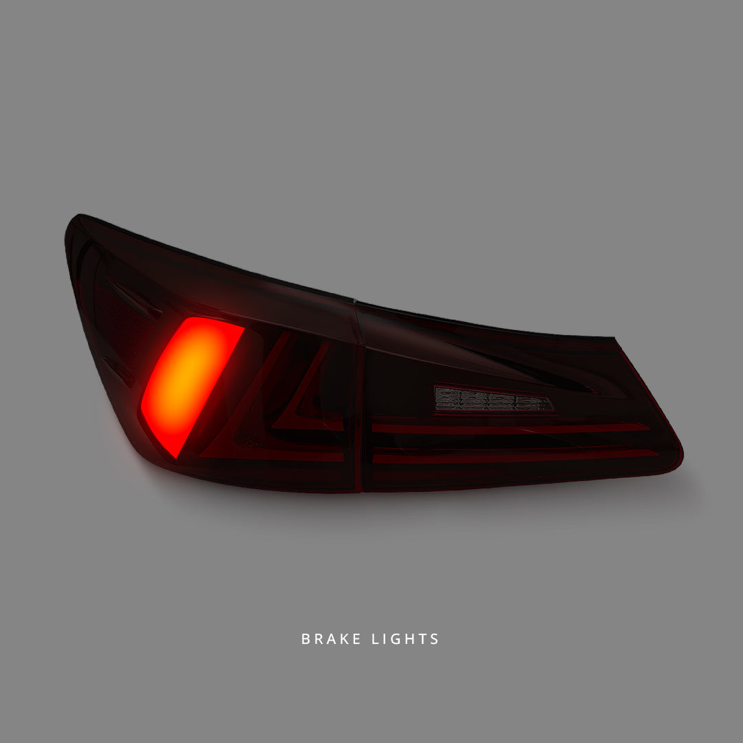 Lexus IS GSE20 / GSE21 / USE20 (2005 - 2013) Sequential Clear Red Full LED Light Bar Tail Lights LH + RH